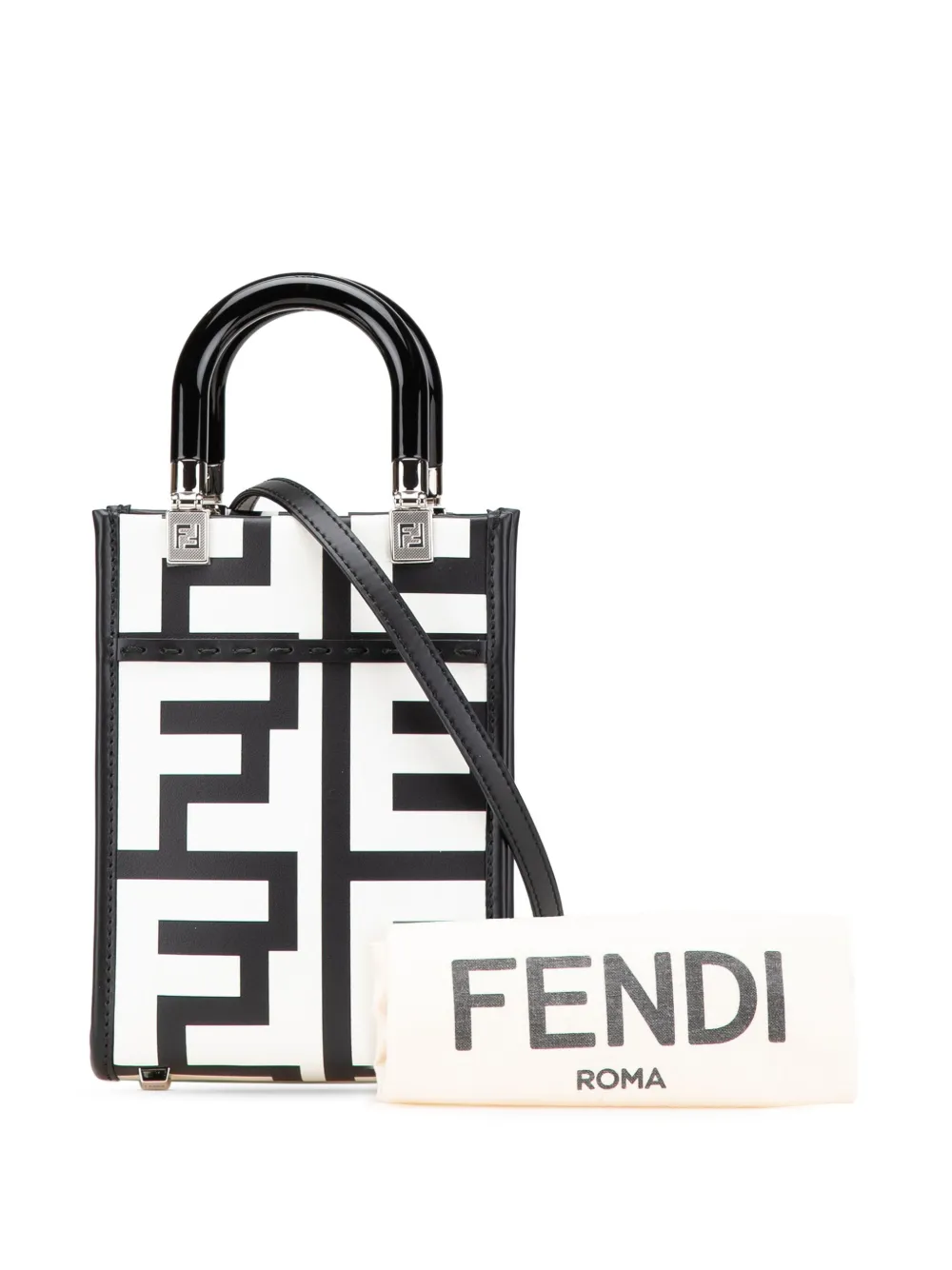 Pre-owned Fendi 2000-2024 Marc Jacobs Mini Leather Sunshine Shopper Tote Satchel In Black