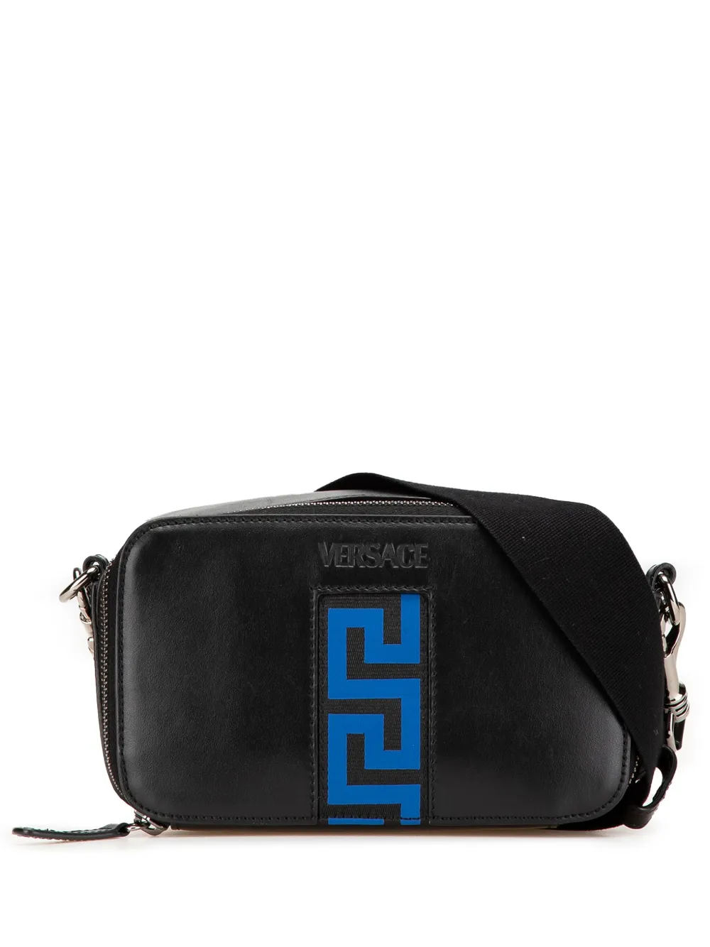 Versace Pre-Owned 2010-2024 レザー ラ グレカ カメラ ショルダーバッグ - ブラック Versace Pre-Owned 2010-2024 レザー ラ グレカ カメラ ショルダーバッグ - ブラック