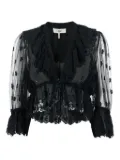 Chloé ruffle-detail sheer blouse - Black