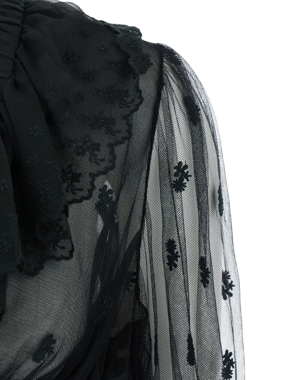 Chloé Doorzichtige blouse met ruches Zwart