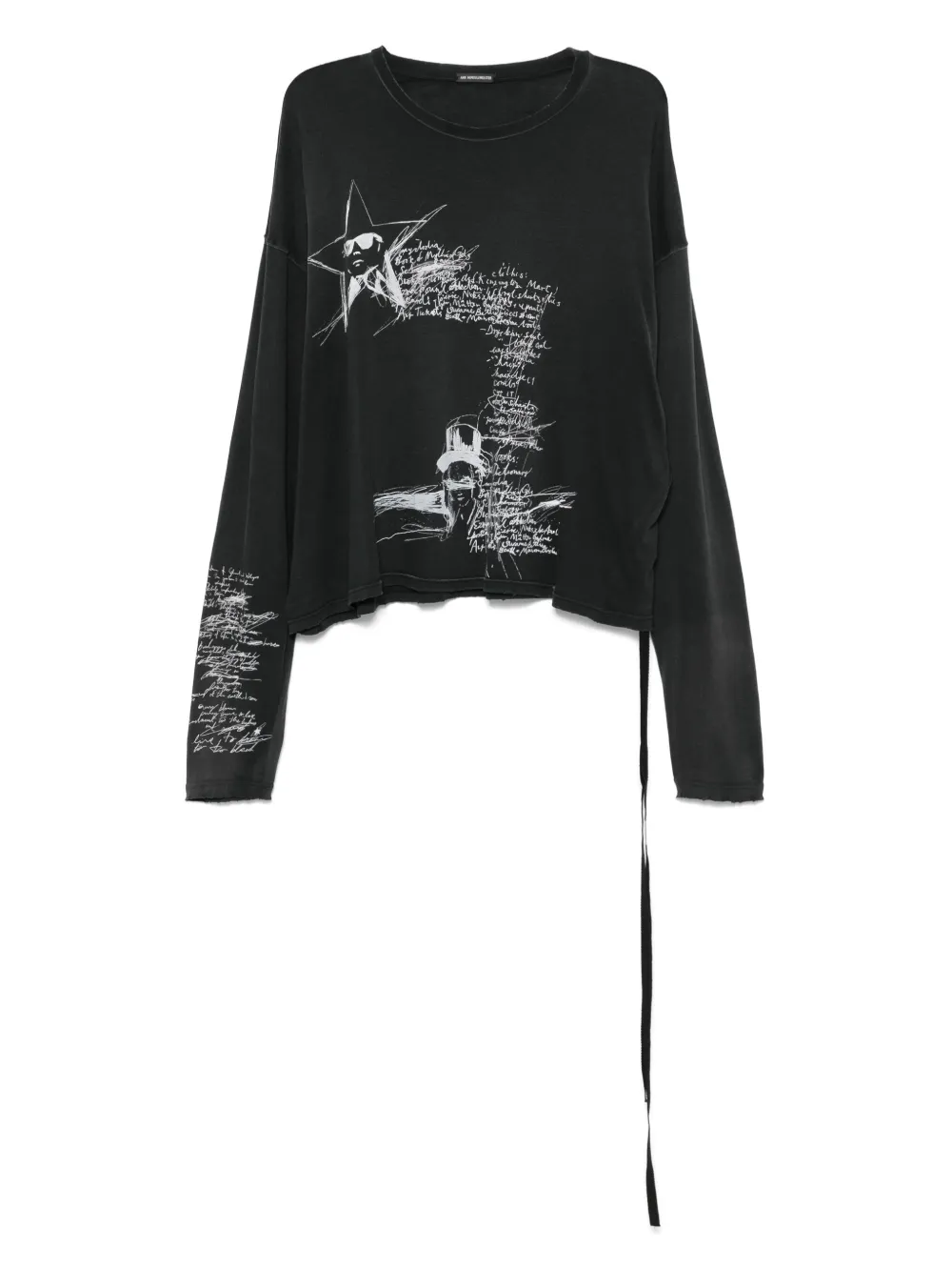 Ann Demeulemeester T-shirt met print Zwart
