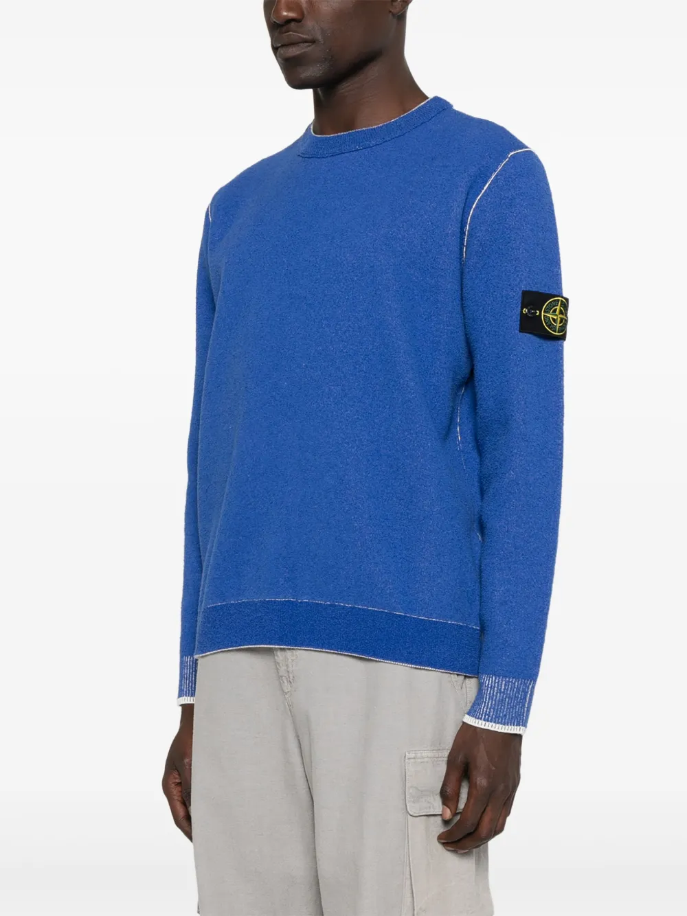 Stone Island Sweater met Compass-logopatch Blauw