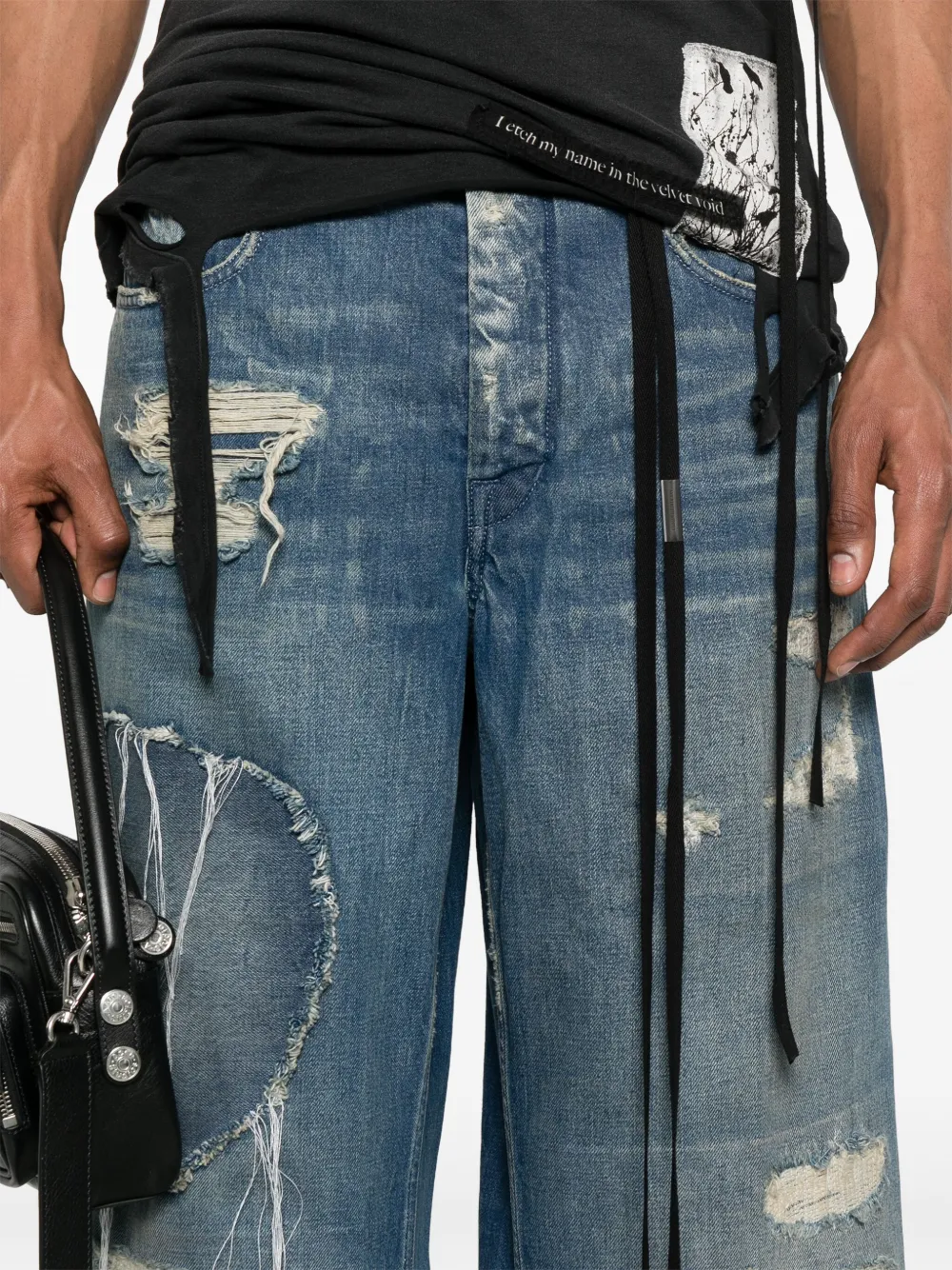 Ann Demeulemeester Gerafelde jeans Blauw