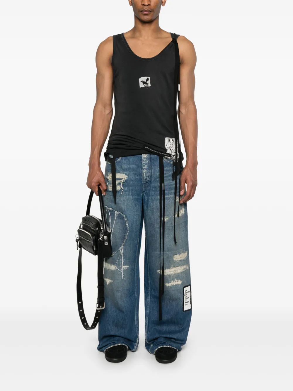 Ann Demeulemeester Gerafelde jeans Blauw