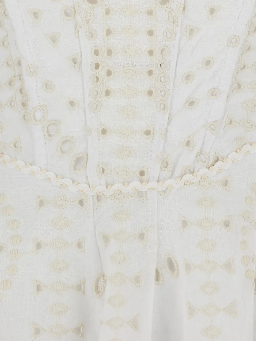 Charo Ruiz Ibiza Broderie anglaise strapless jurk Wit
