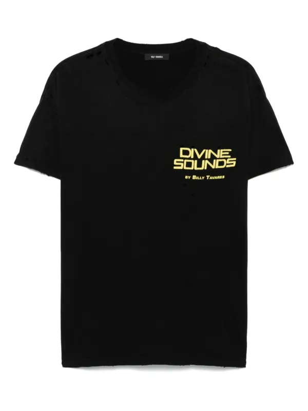Willy Chavarria Divine Sounds Destroyed T-shirt | Black | FARFETCH