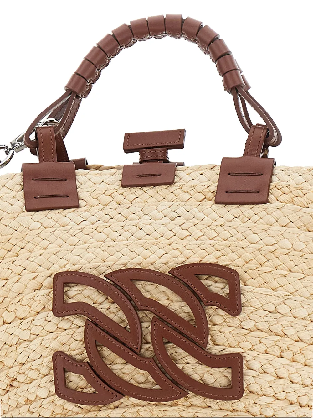 Casadei Panara geweven rieten shopper Beige