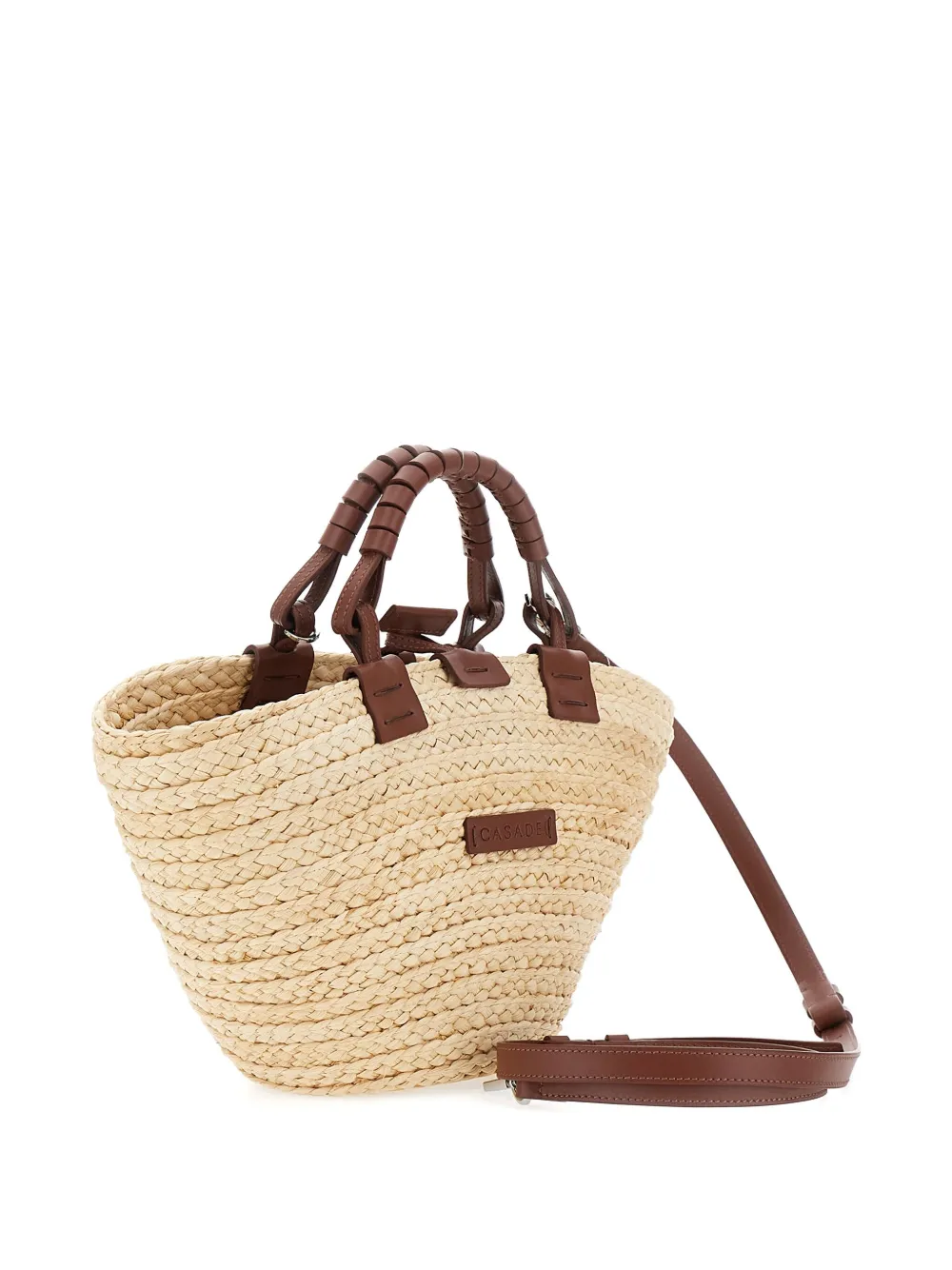 Casadei Panara geweven rieten shopper Beige