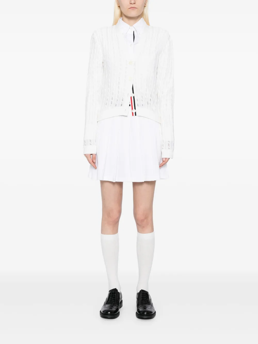 Thom Browne Kabelgebreid vest Wit