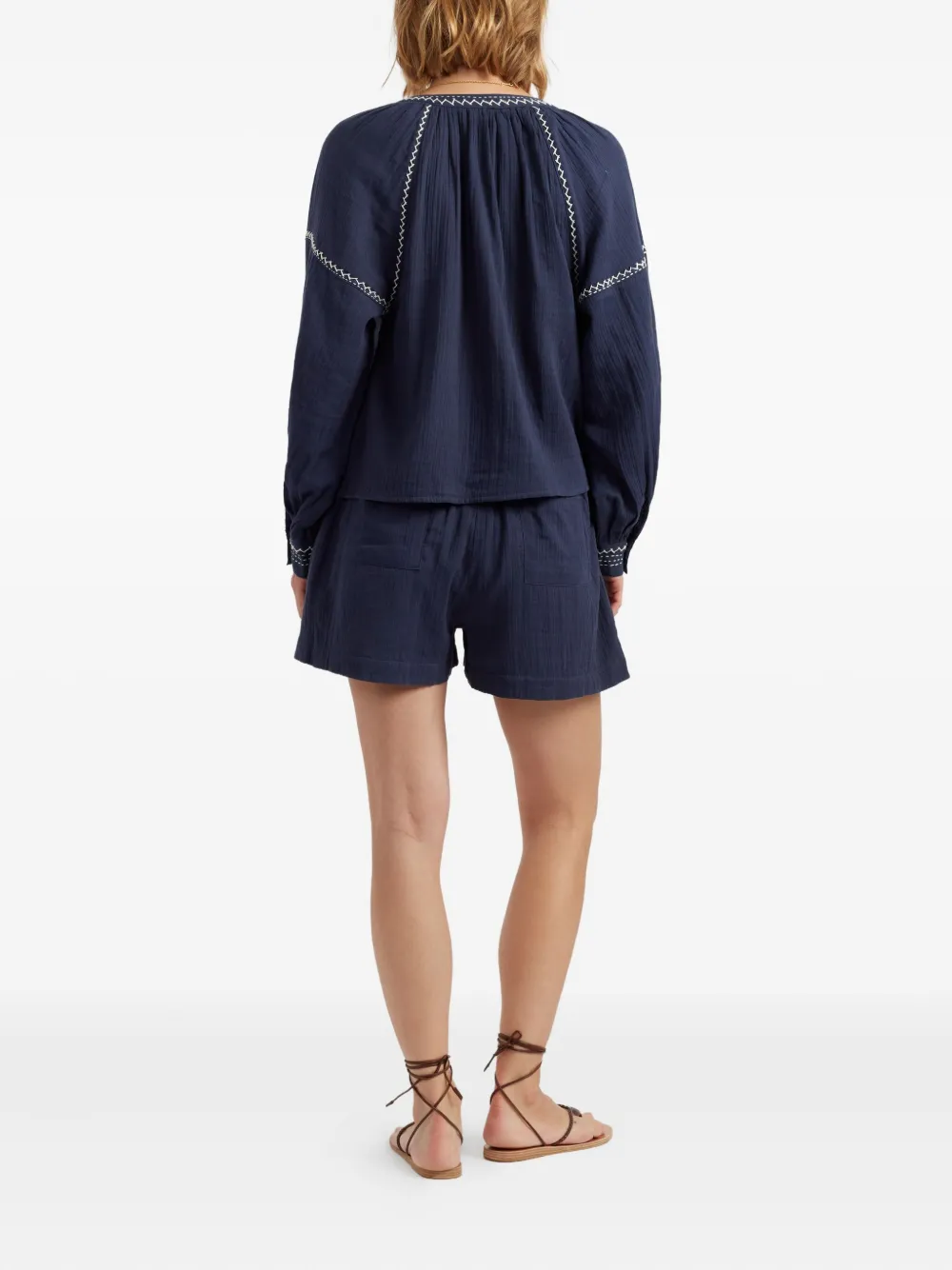 Chinti & Parker St. Tropez blouse met geborduurd detail Blauw