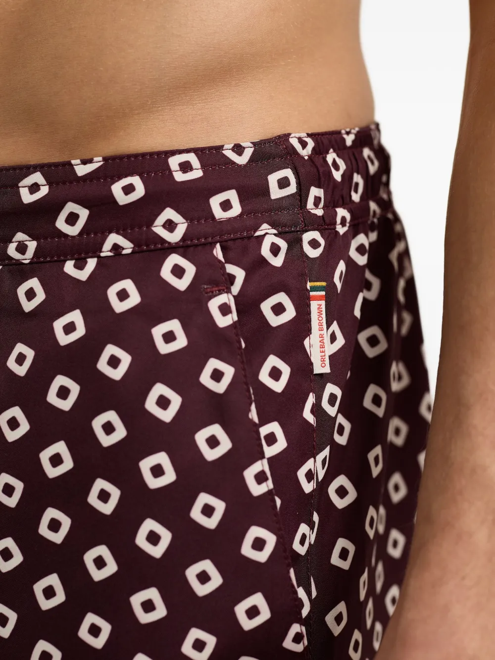 Orlebar Brown Zwembroek met geometrische print Rood