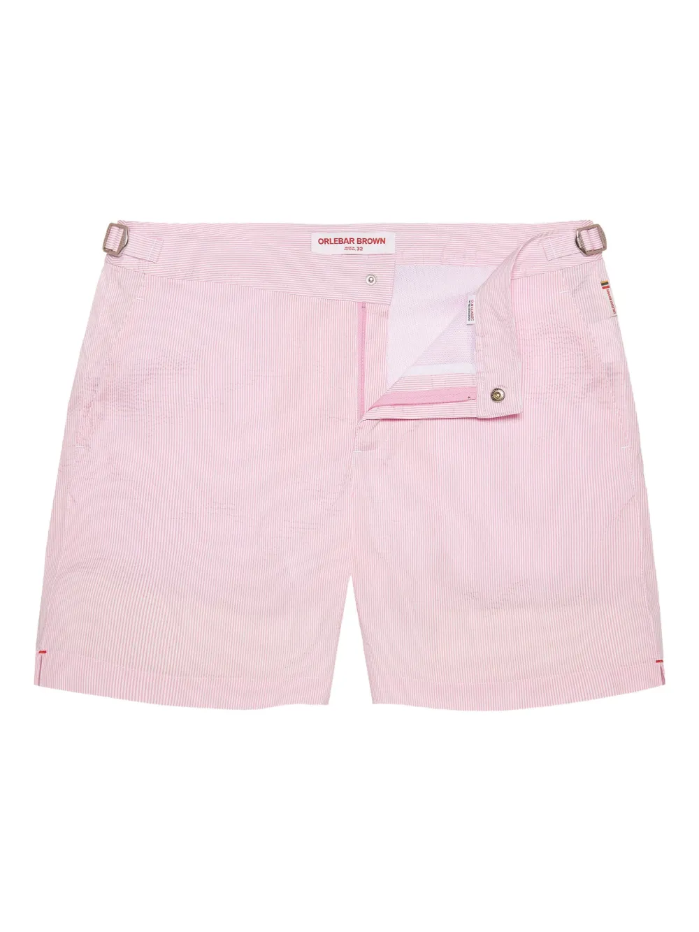 striped swim shorts