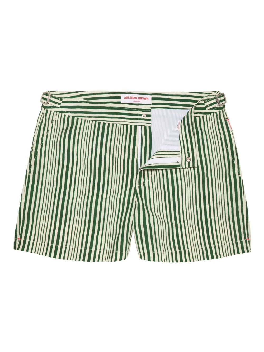 striped swim shorts