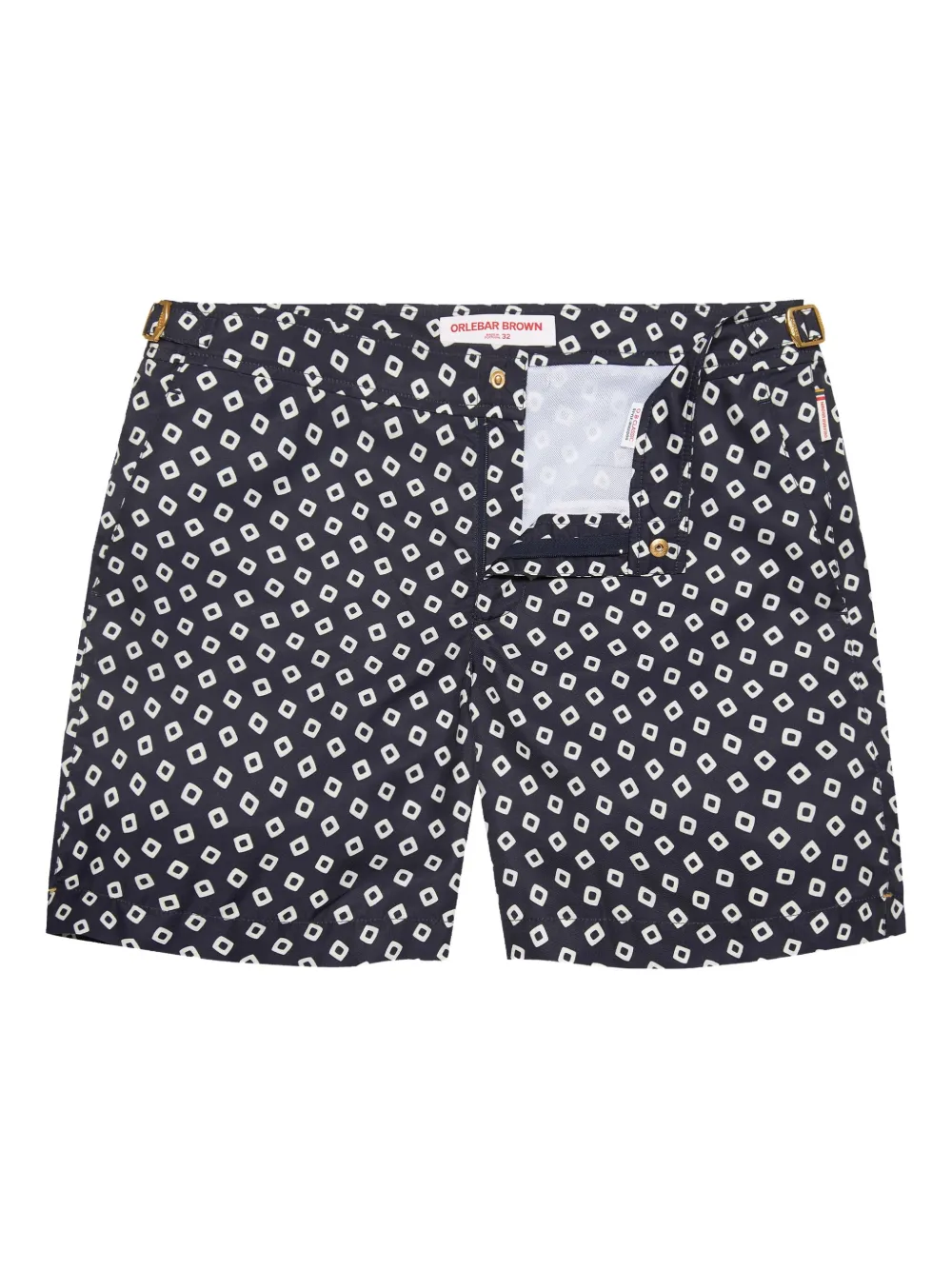 Bulldog geometric-print swim shorts