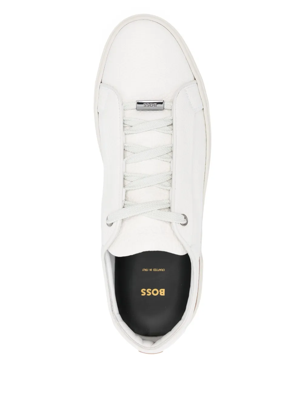 BOSS Sneakers van bewerkt leer Wit