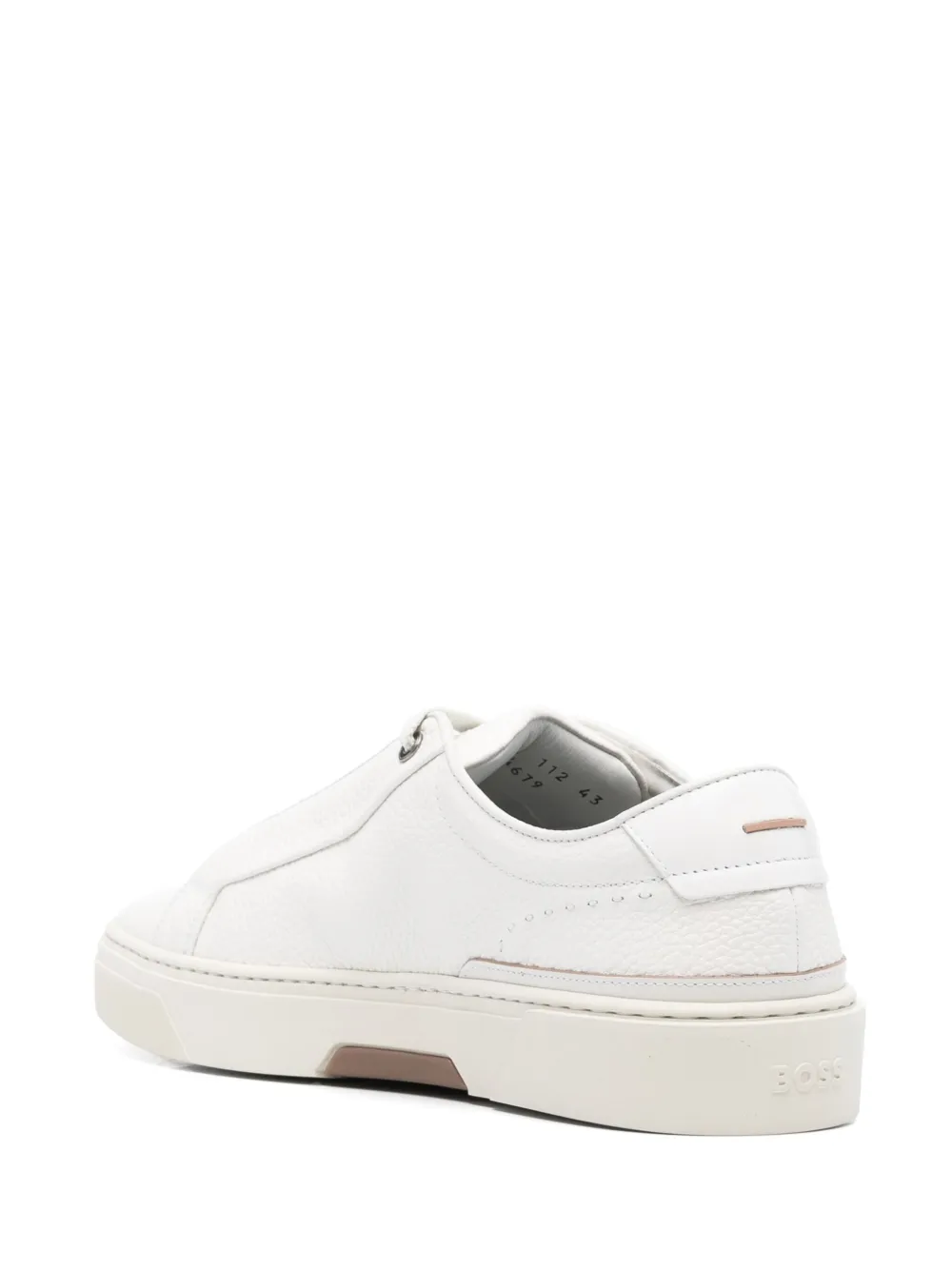 BOSS Sneakers van bewerkt leer Wit