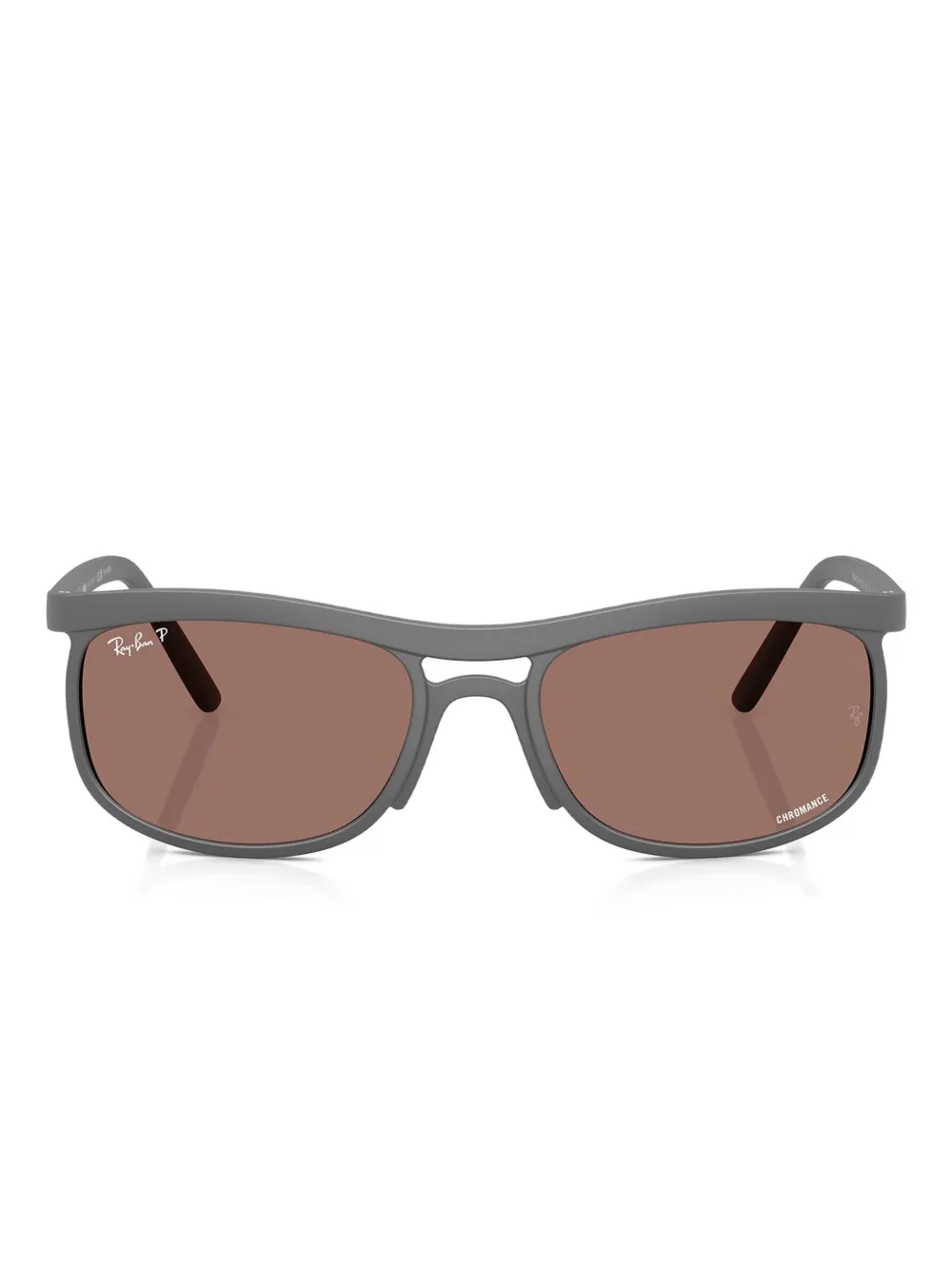 Ray-Ban Sonnenbrille mit eckigem Gestell - Grau