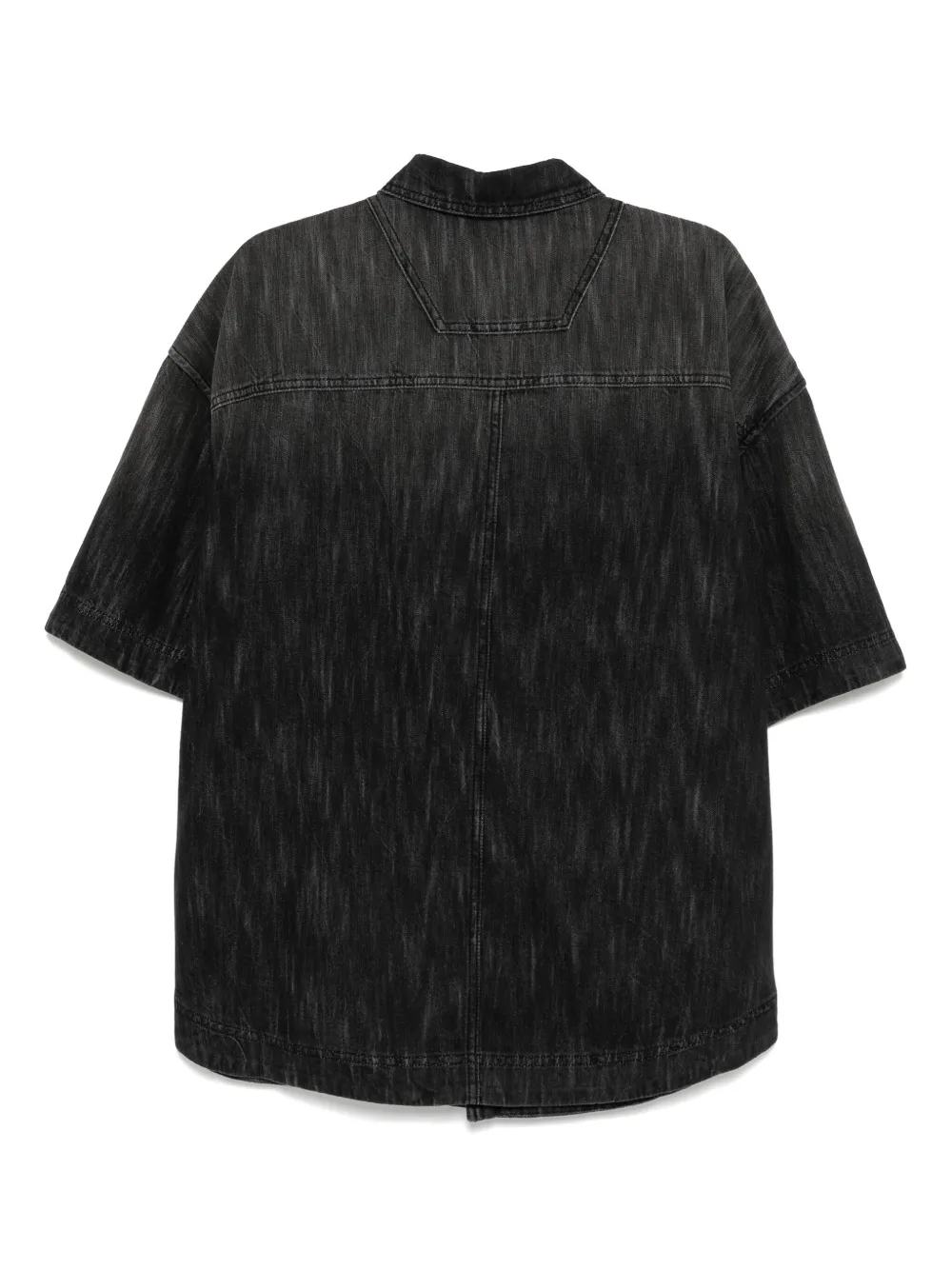 Juun.J Denim overhemd met korte mouwen - Zwart