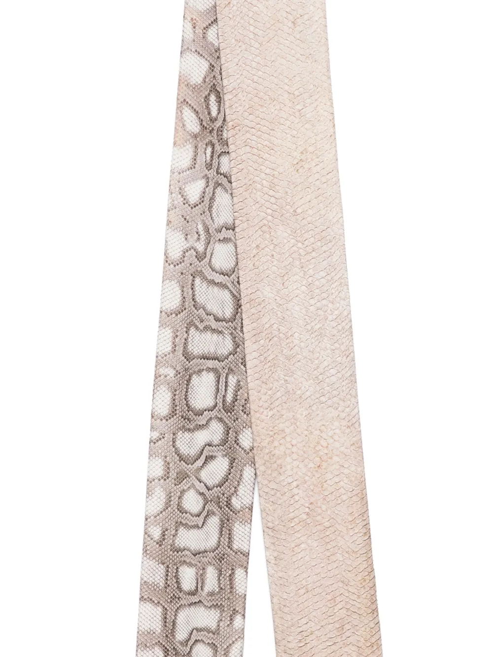 Ferragamo Sjaal met slangenprint - Beige