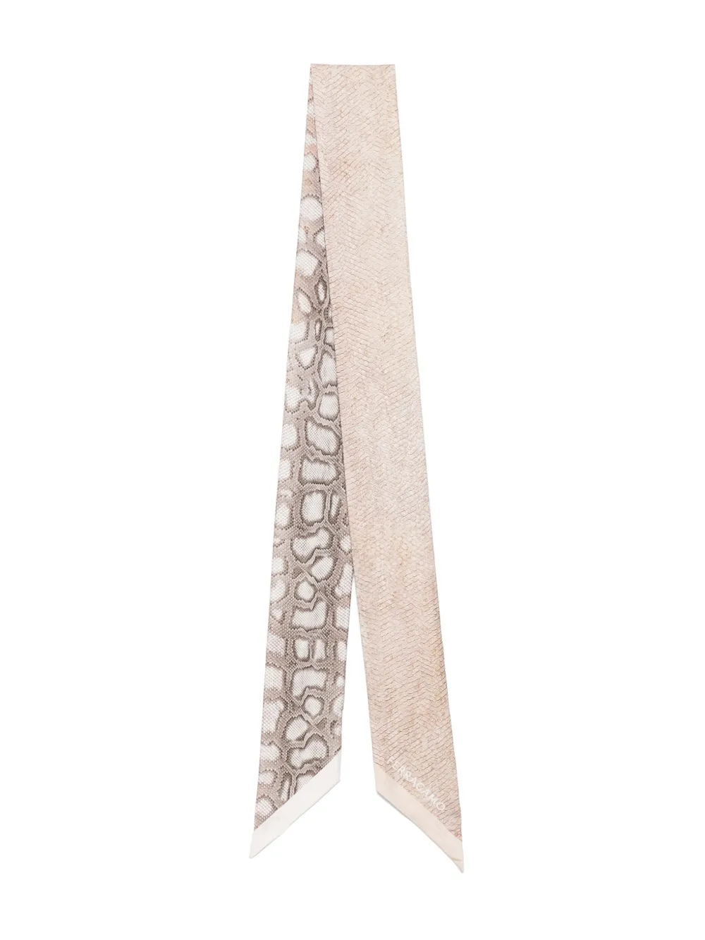 Ferragamo Sjaal met slangenprint Beige
