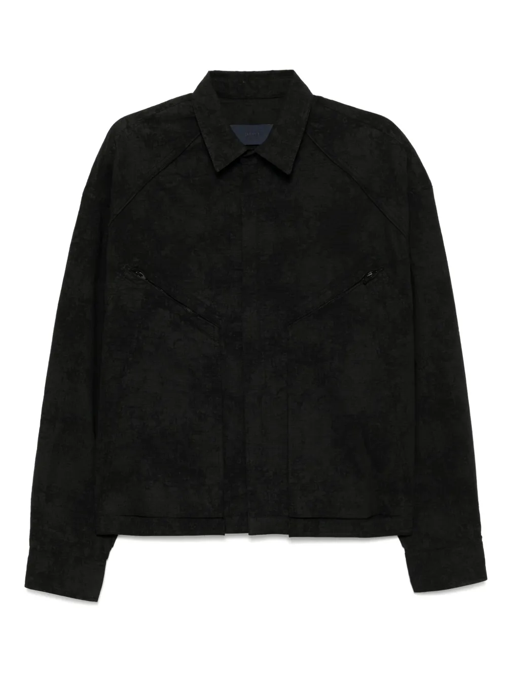 Juun.J painted striped shirt jacket | Black | Image 1