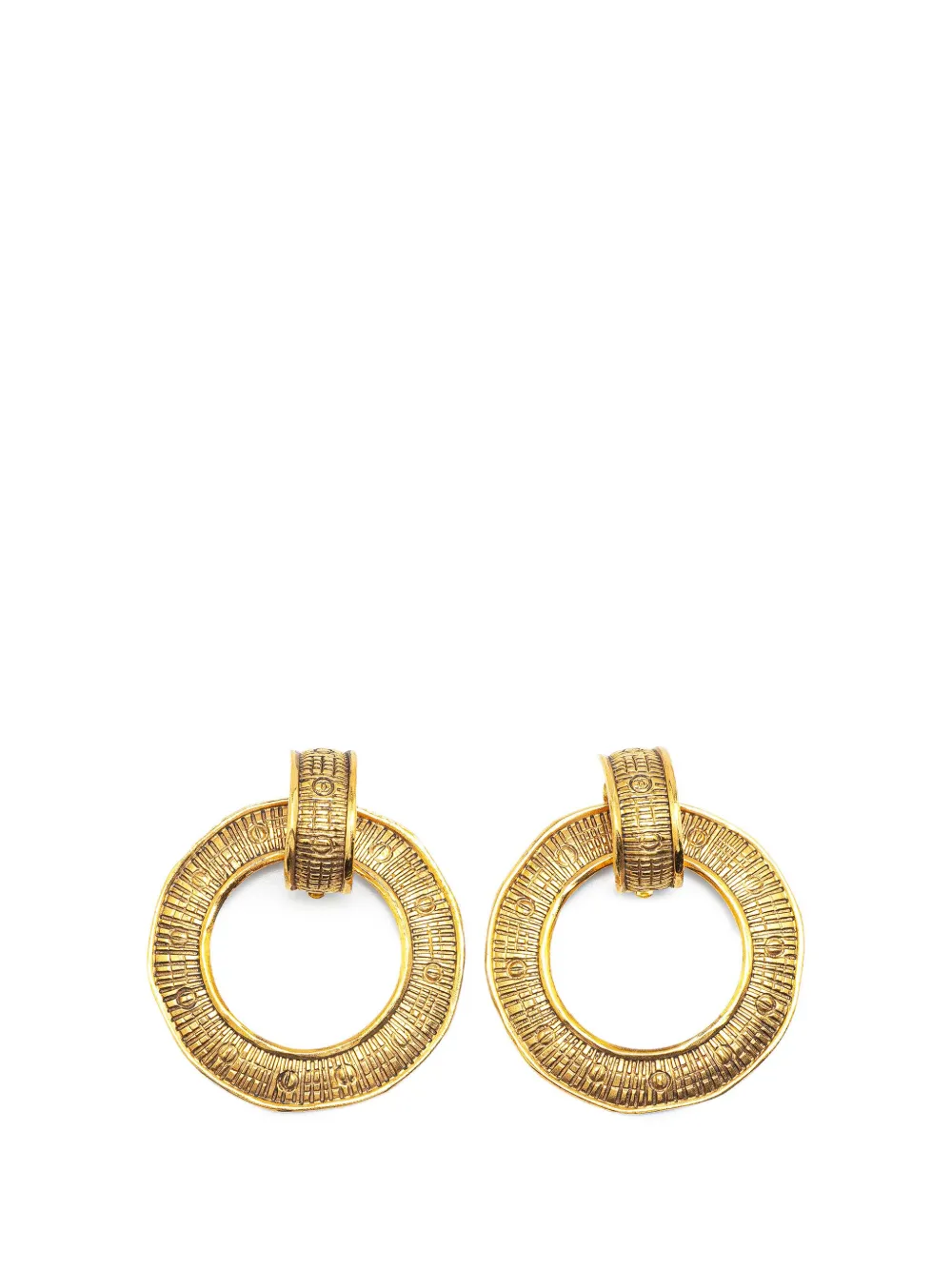 CHANEL Pre-Owned 1970-1980 ゴールドプレーテッド ラウンド クリップオン コスチューム イヤリング - CHANEL Pre-Owned 1970-1980 ゴールドプレーテッド ラウンド クリップオン コスチューム イヤリング -