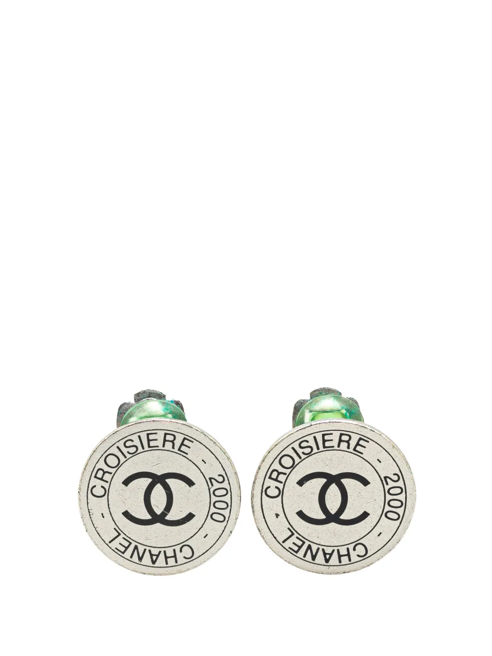 CHANEL Pre-Owned 2000 Silver CC Croisiere 2000 Clip On Earrings costume earrings | Silver | Image 1