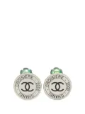 CHANEL Pre-Owned 2000 Silver CC Croisiere 2000 Clip On Earrings costume earrings