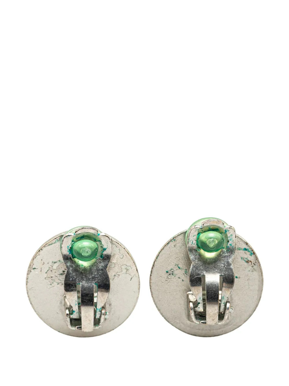 CHANEL Pre-Owned 2000 Silver CC Croisiere 2000 Clip On Earrings costume earrings | Image 2