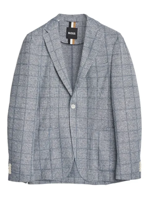 BOSS checked single-breasted blazer