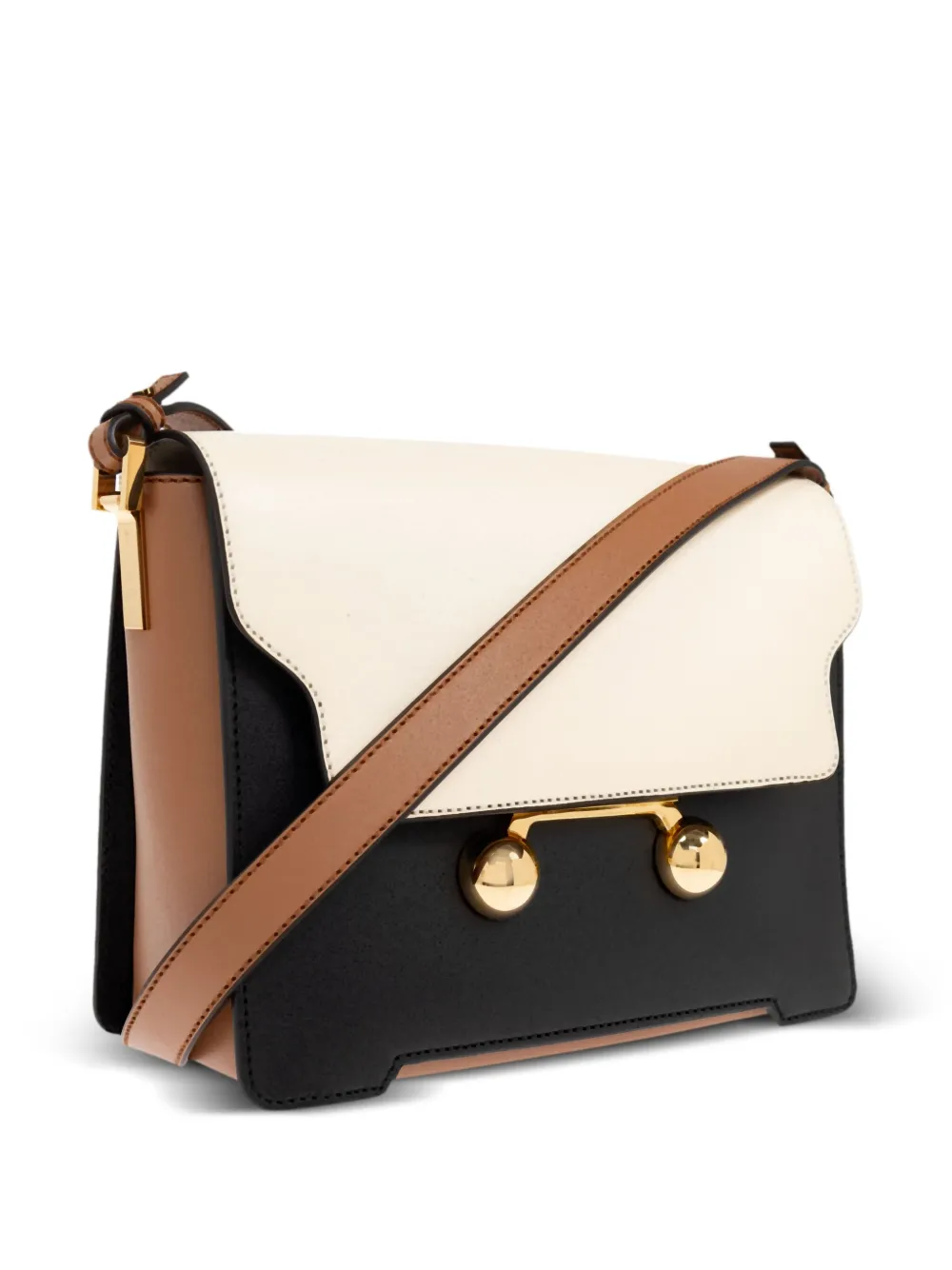 Marni Trunkaro medium leren schoudertas Zwart