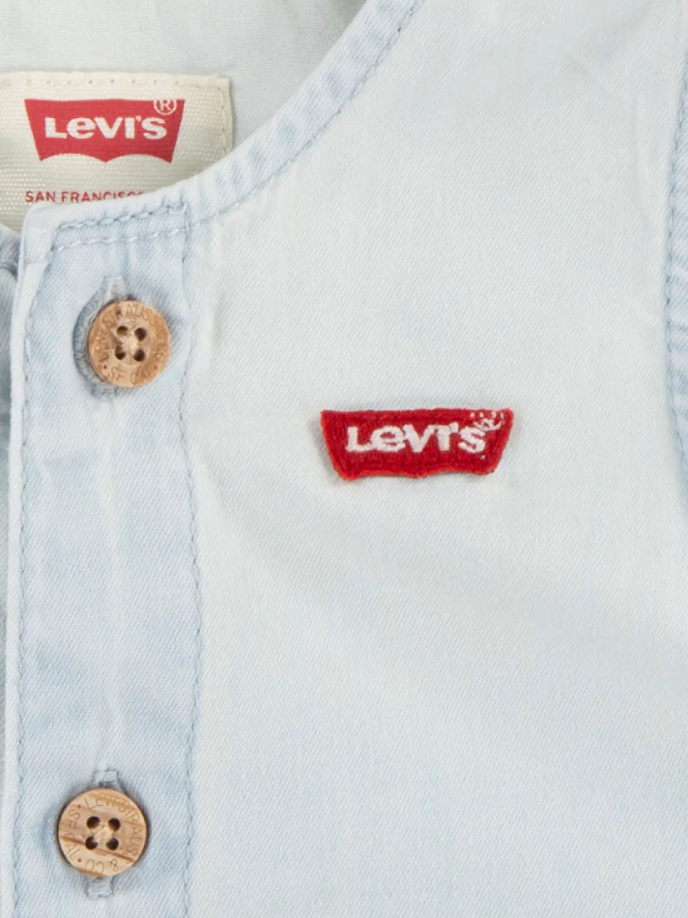 Levi's Kids Katoenen spijkerstof romperset Blauw