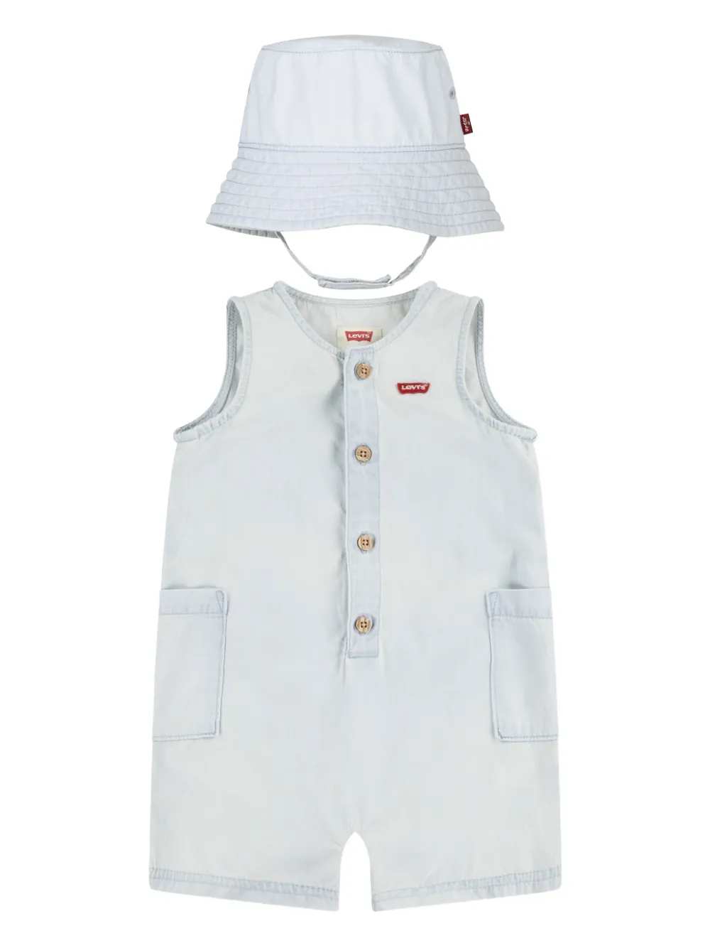 Levi's Babies' Cotton Denim Romper Set