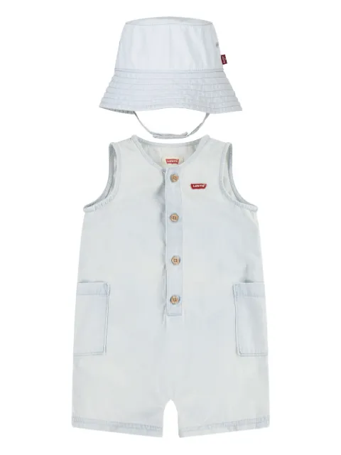 Levi's Kids cotton denim romper set