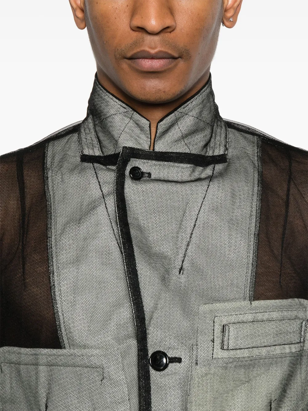 Comme des Garçons Homme Plus Jas met enkele rij knopen Zwart