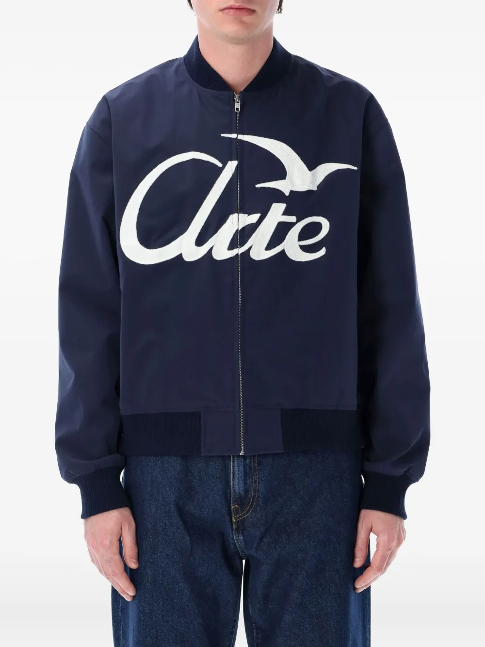 logo-print bomber jacket