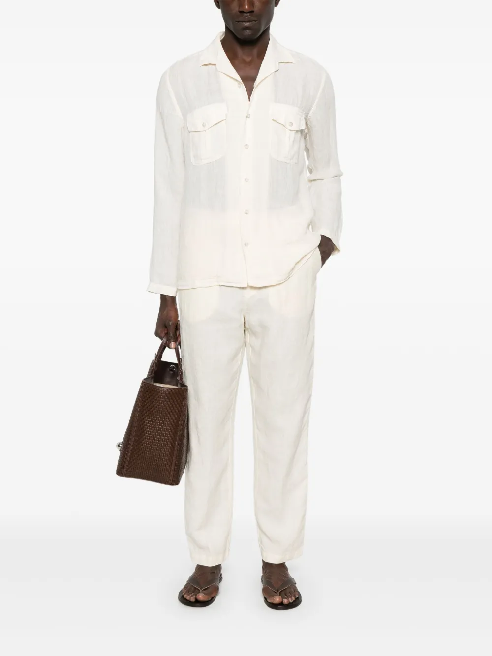 120% Lino Linnen broek - Beige
