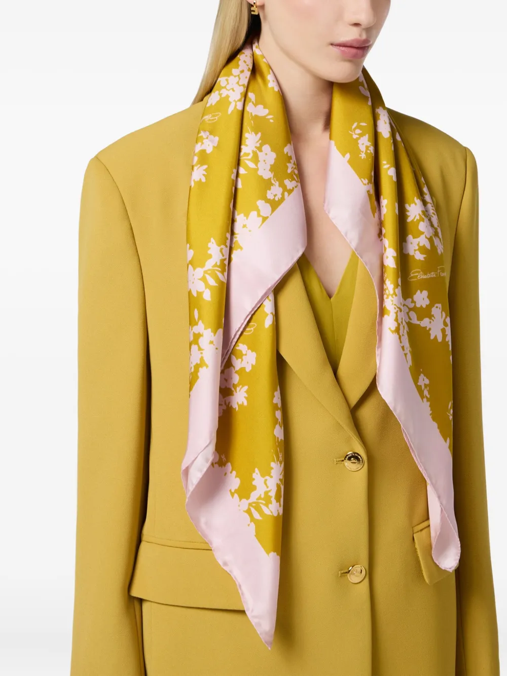 Elisabetta Franchi floral-print scarf Geel