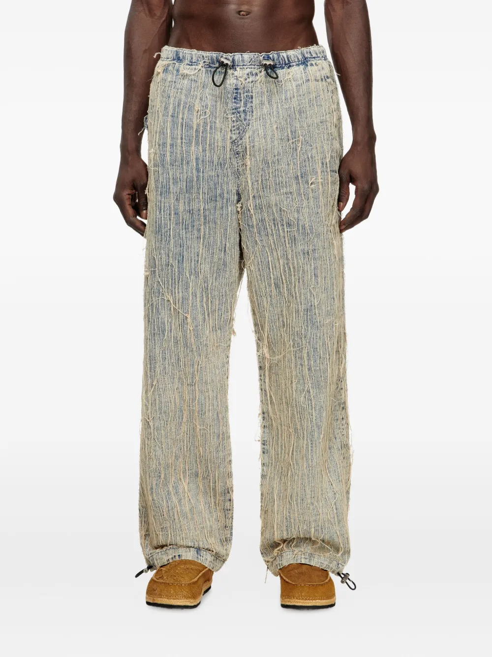 Diesel D-Martial frayed-detail jeans Blauw