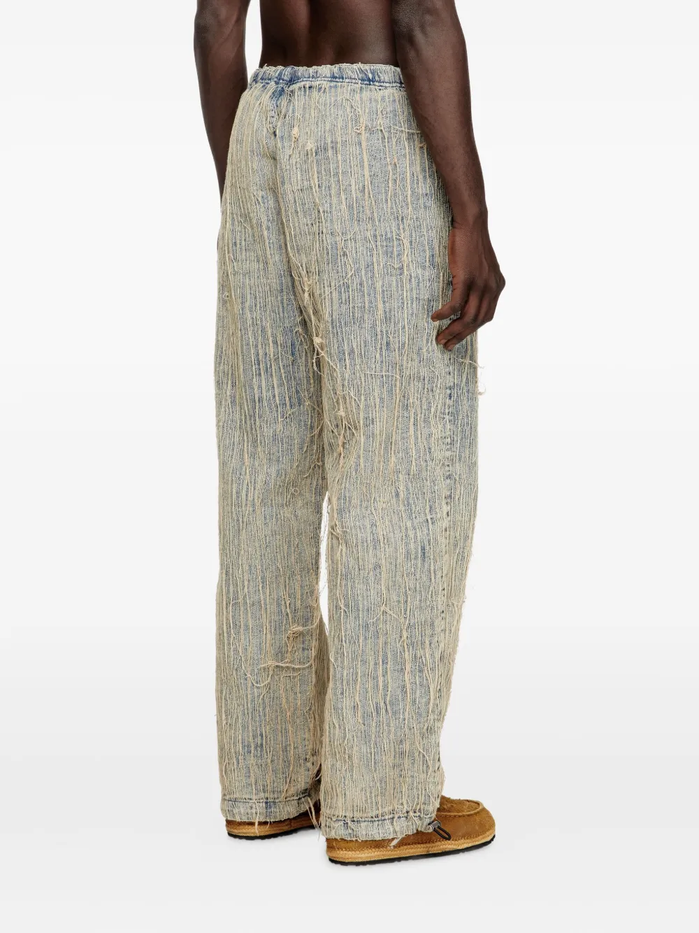 Diesel D-Martial frayed-detail jeans Blauw
