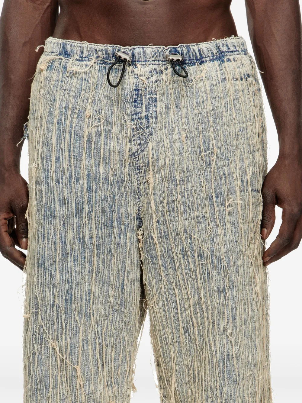Diesel D-Martial frayed-detail jeans Blauw
