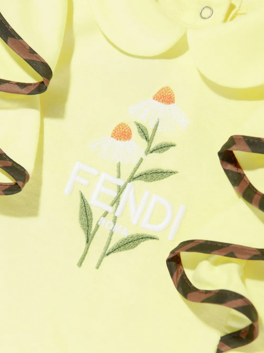 Fendi Kids Katoenen jurk Geel