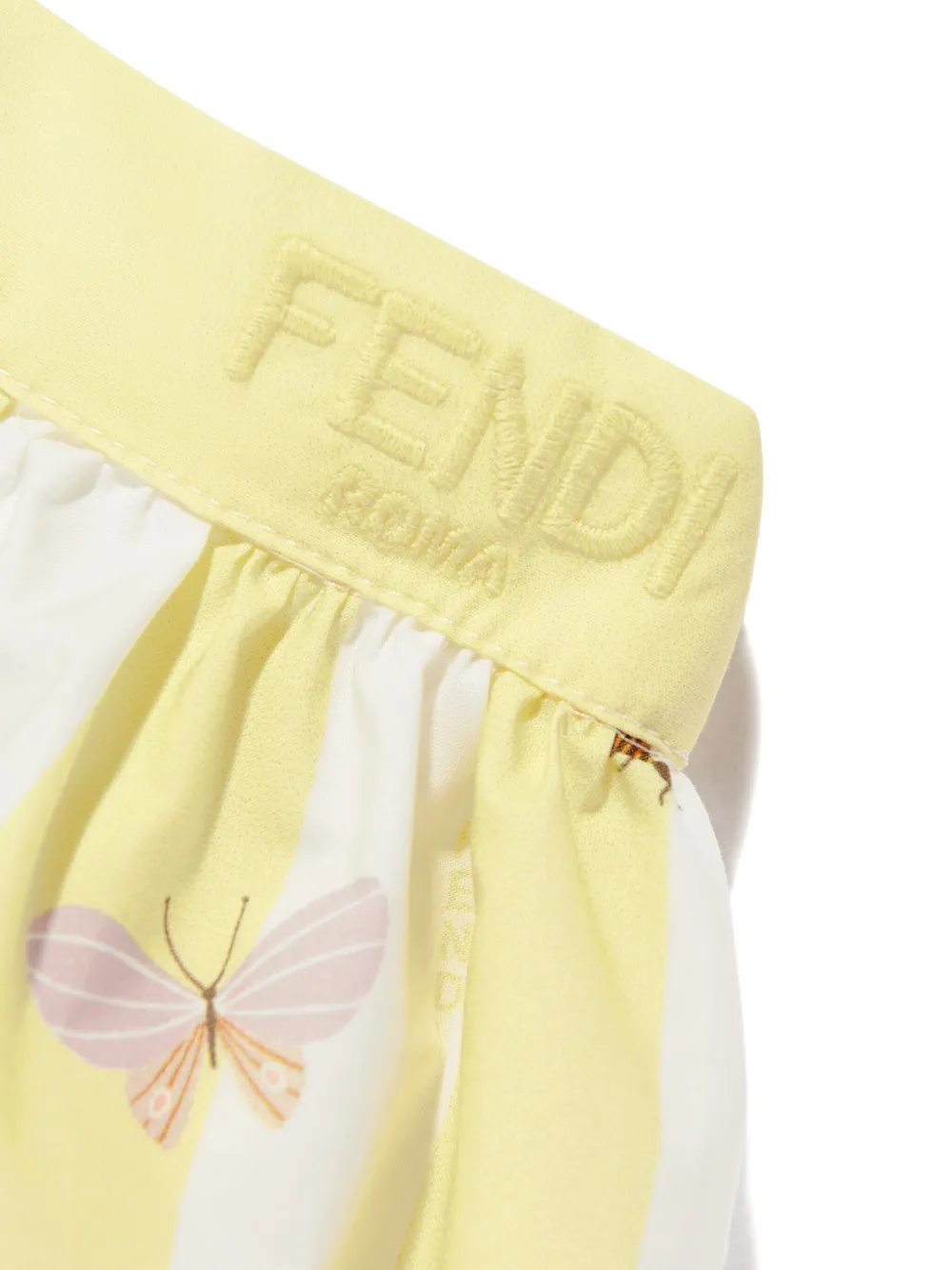Fendi Kids Gestreepte mini-rok Geel