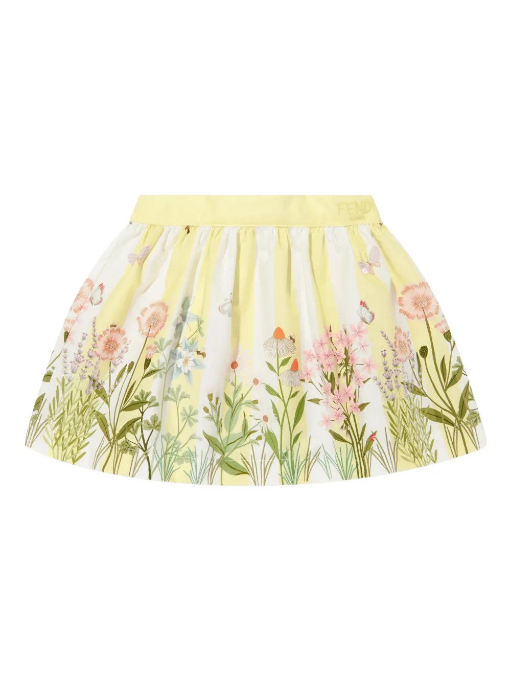 Fendi Kids Gestreepte mini-rok Geel