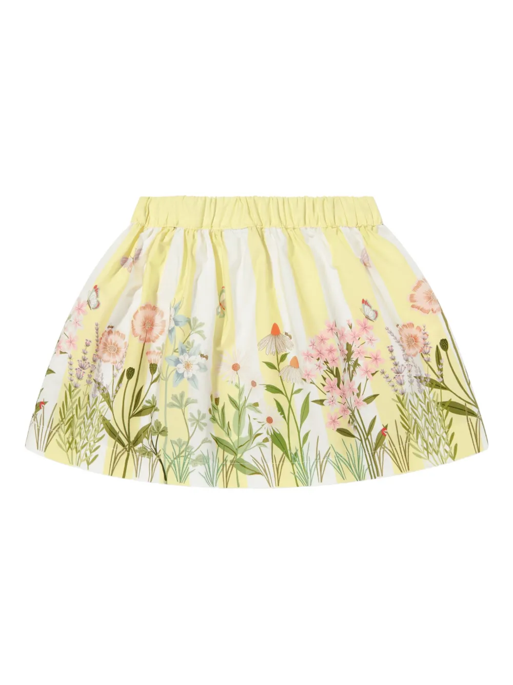 Fendi Kids striped mini skirt - Geel