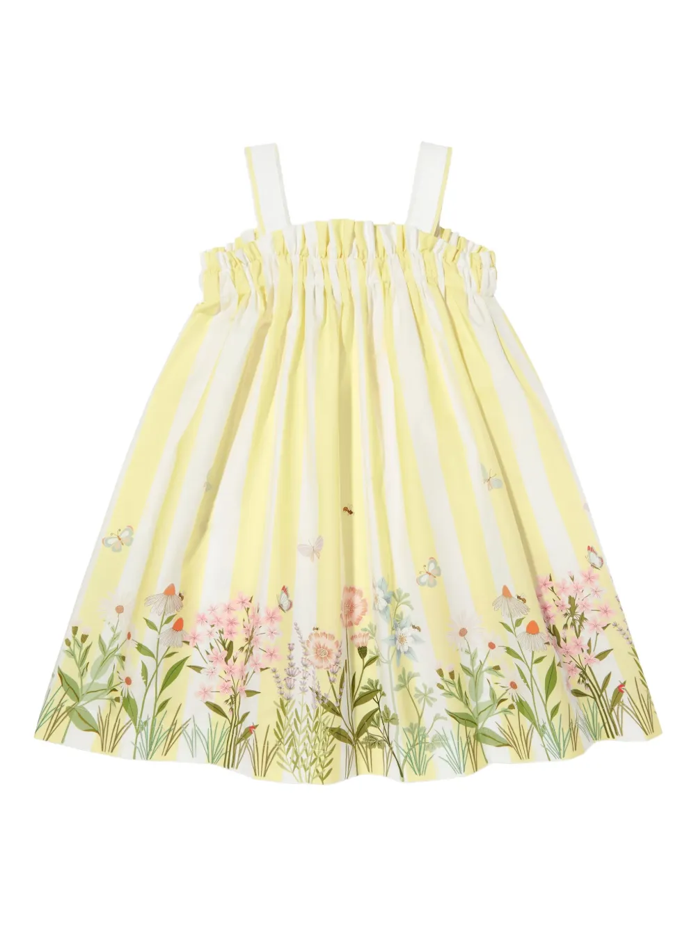 Fendi Kids Jurk met bloemenprint Geel