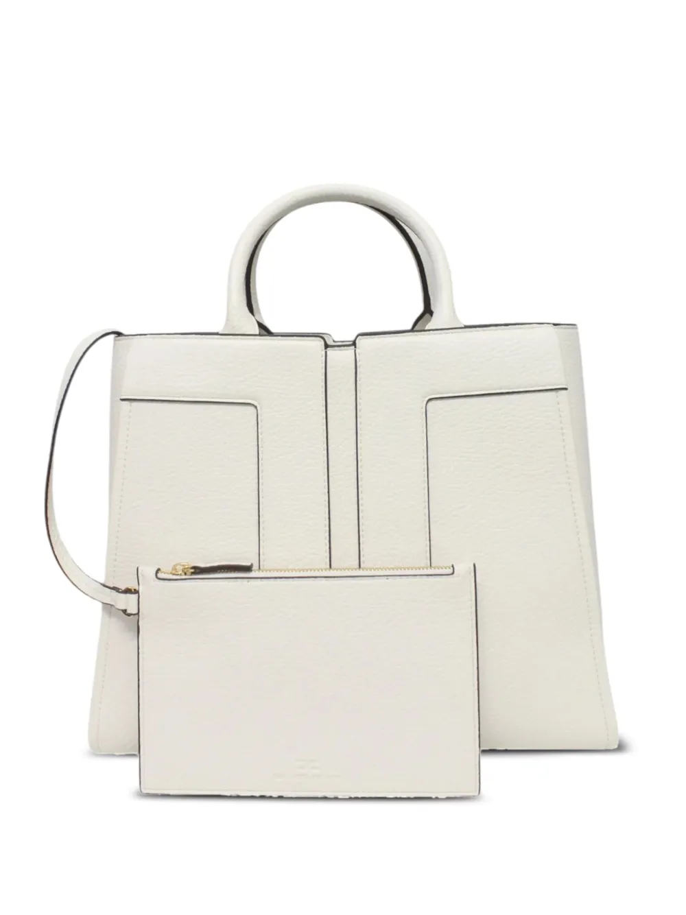 Elisabetta Franchi leather tote bag Beige