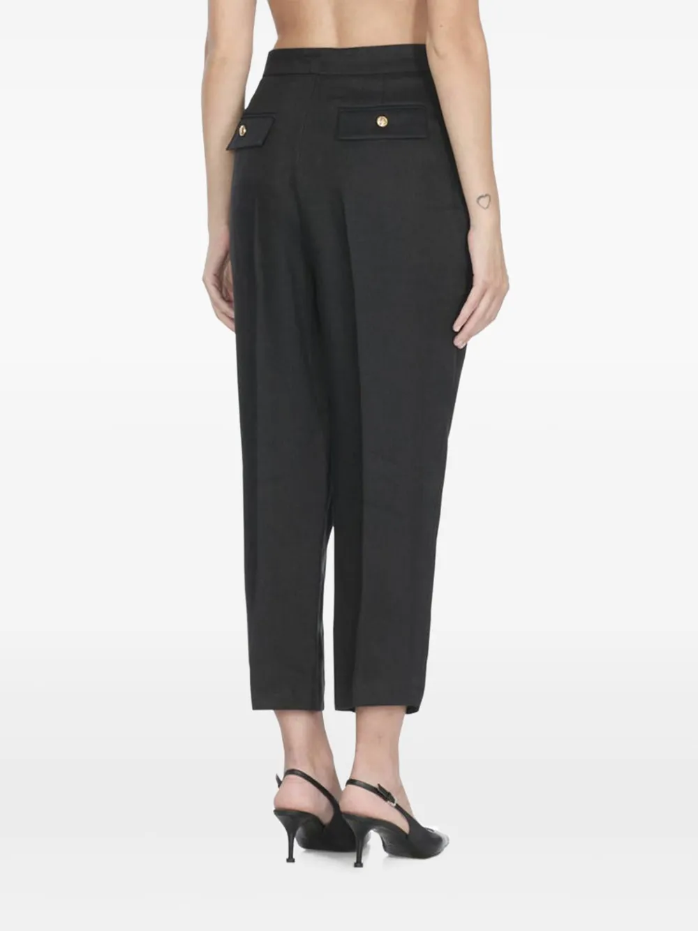 Elisabetta Franchi pleat-detailed pocket trousers Zwart