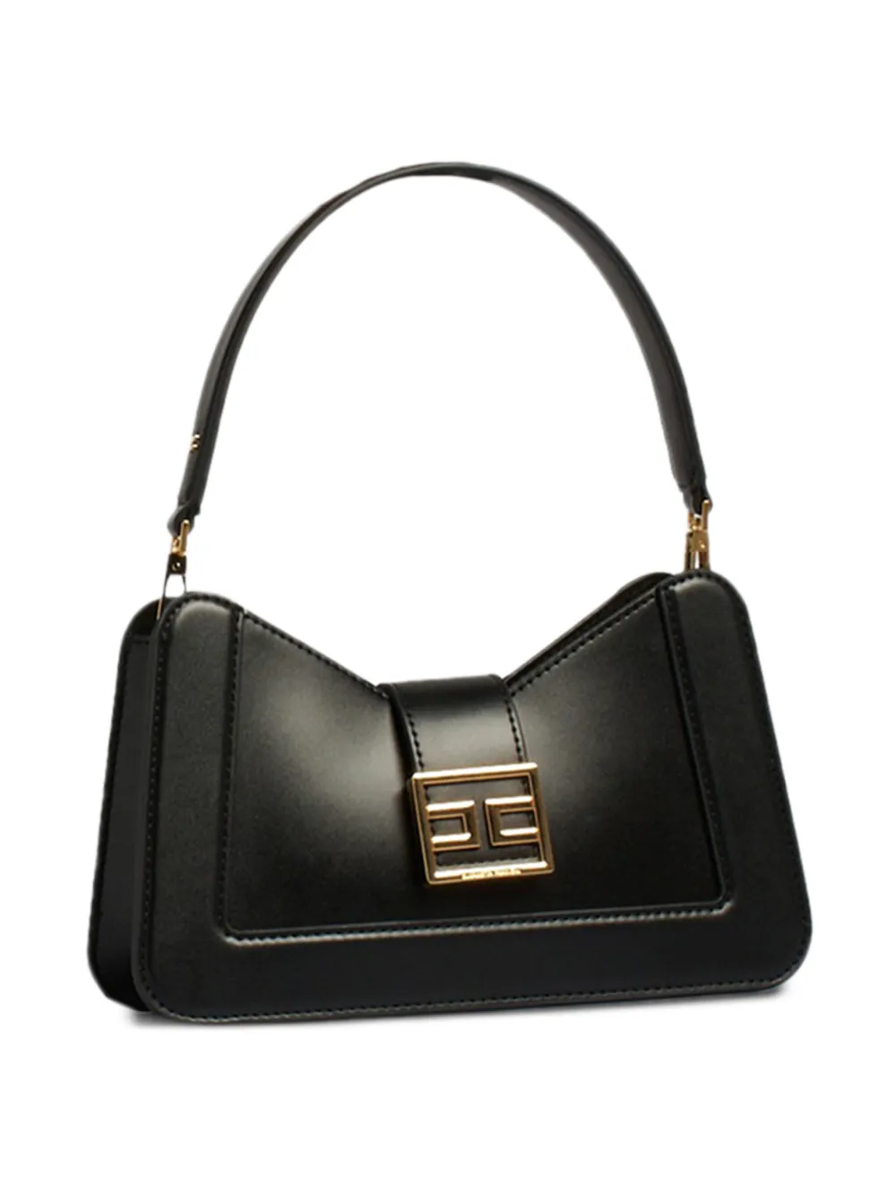 Elisabetta Franchi logo-buckle shoulder bag Zwart