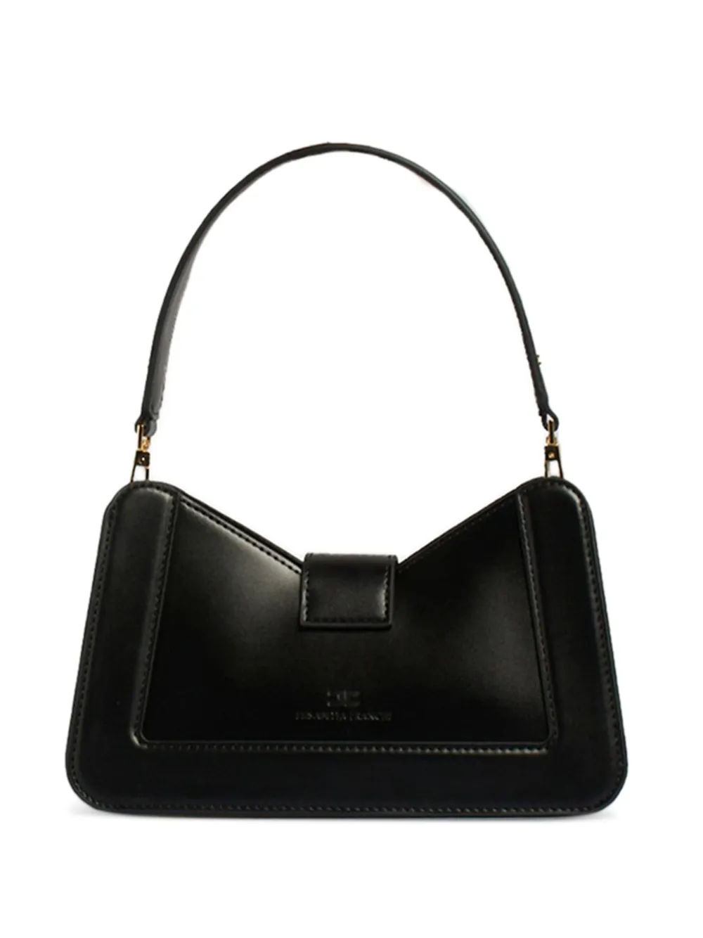 Elisabetta Franchi logo-buckle shoulder bag Zwart